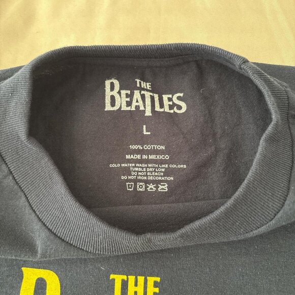 Beatles navy long sleeve band tee. Yellow Abbey Road silhouette graphic. - Picture 4 of 6